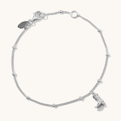 Cowboy Boot Bracelet Silver